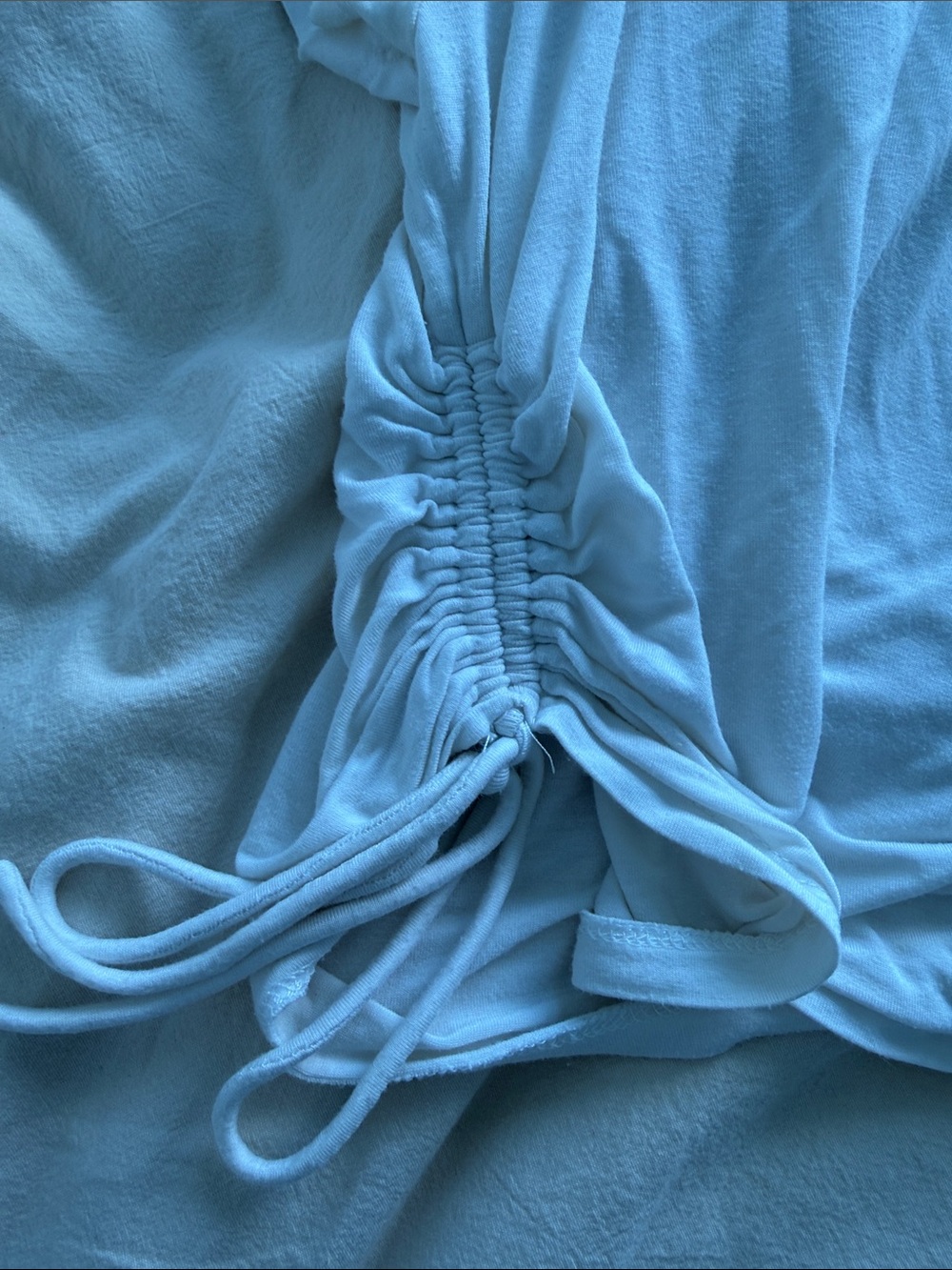 Lovers + Friends white Ruched Drawstring crop top - Picture 2 of 2